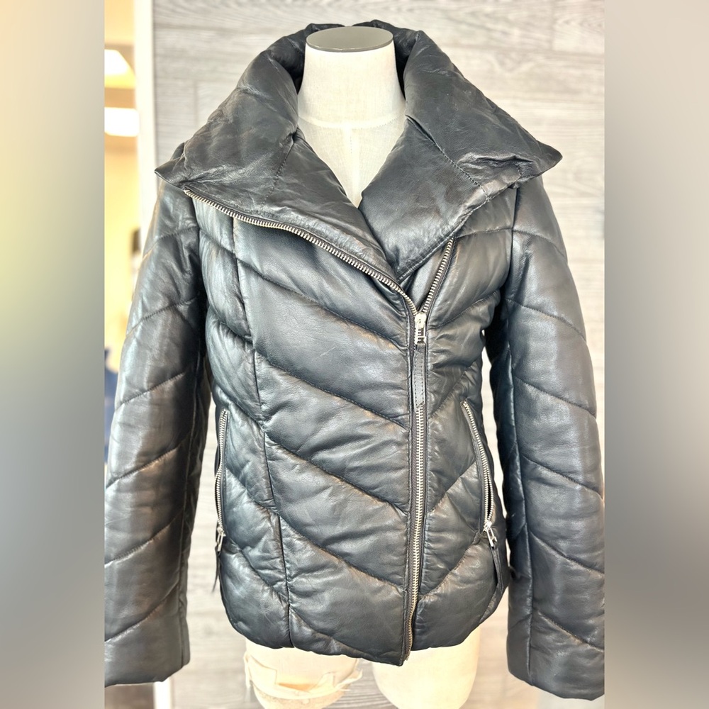 NEW with Tags!! Mauritius Romea 100% Genuine Leather Jacket in Rich Navy - Picture 3 of 10